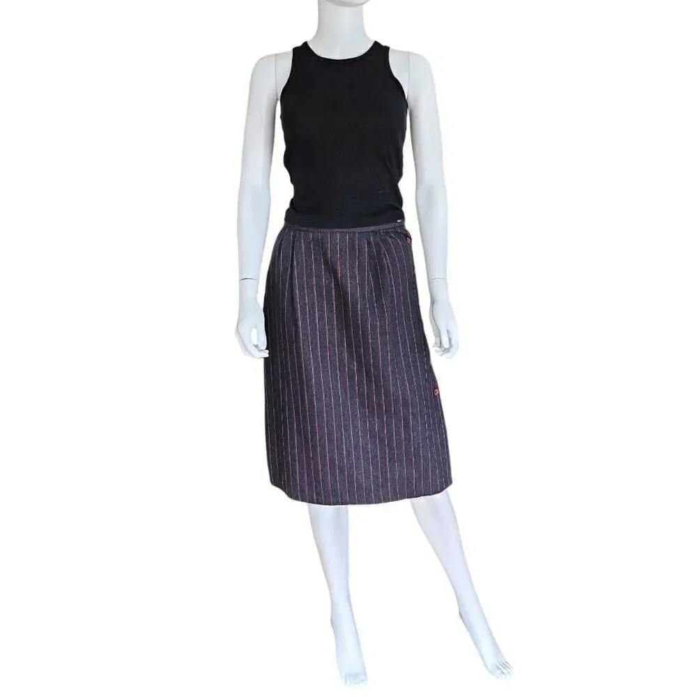 vintage button midi skirt